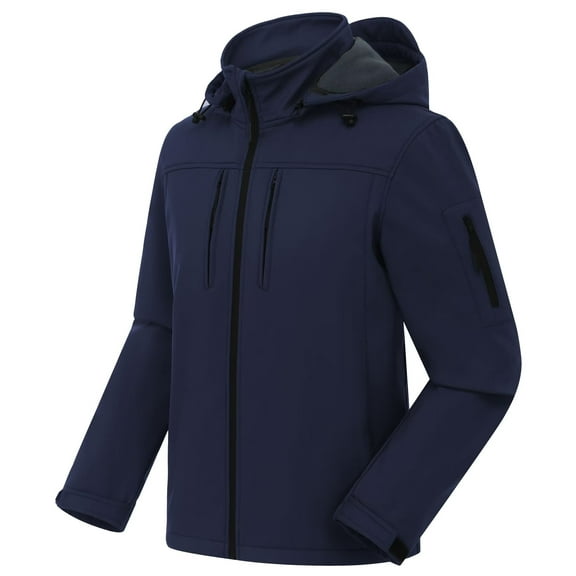 Chrisuno Men's Lightweight Active & Performance Soft Shell Water Resistant Autumn Jacket Navy XL