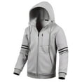 thumbnail image 1 of Chrisuno Men's Lightweight Fleece Long Sleeve Full-Zip Plus Size Hooded Sweatshirt Workout Jackets Light Grey M, 1 of 5