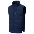 thumbnail image 1 of Chrisuno Men's Lightweight Windproof Puffy Vest Jacket Casual Stand Collar Sleeveless Padded Gilets Coats Waistcoat Navy 3XL, 1 of 5