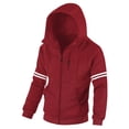 thumbnail image 1 of Chrisuno Men's Midweight Zipper Hooded Sweatshirt Fur Lined Warm Winter Fall Cool Jackets Red L, 1 of 5