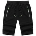 thumbnail image 1 of Chrisuno Men's Pajama Flat Front Shorts Casual Shorts Athletic Jogger Pocket Sportswear Short Black 8XL, 1 of 5