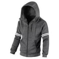 thumbnail image 1 of Chrisuno Men's Zip Up Hoodie Big And Tall Relaxed Fit Lightweight Funny Fleece Sweatshirt Grey XS, 1 of 5