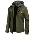 thumbnail image 1 of Chrisuno Mens Military Style Cotton Lightweight Jackets For Fall And Winter Work Clothing S Army Green, 1 of 5