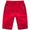 thumbnail image 1 of Chrisuno Mens Shorts Casual Drawstring Elastic Waist Workout Shorts with Zipper Pockets Red 6XL, 1 of 5