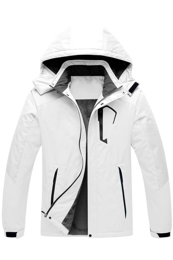 Mens Waterproof Ski Snowboard Jacket Winter Snow Coat White XX-Large
