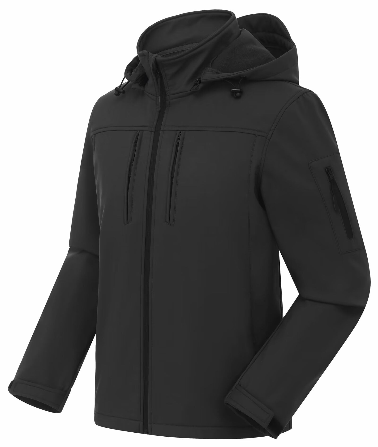 Chrisuno Mens Windproof Waterproof Soft Fleece Winter Running Jacket Windproof Warm Coat Grey 2XL