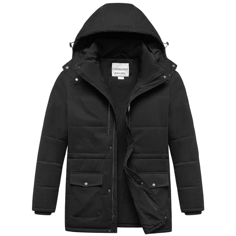 Chrisuno Mens Winter Coat Big and Tall Men Jacket Long Parka Men's
