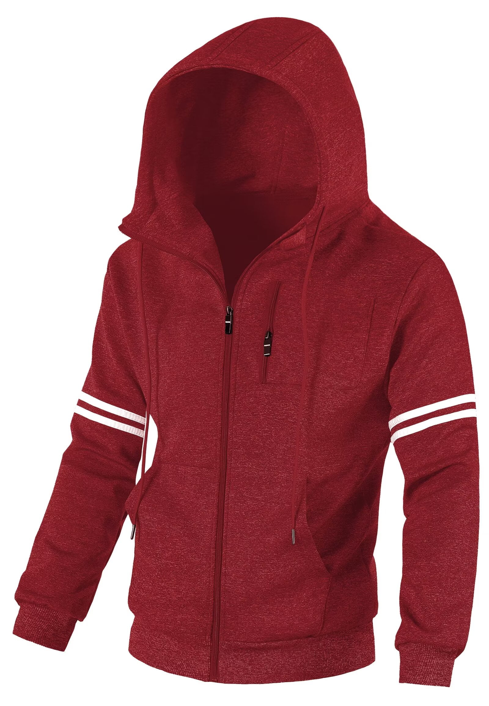 Chrisuno Mens Youth Sweatshirt Casual Zip Up Hoodie Jacket Lightweight Double Lined Hooded Red XL Walmart