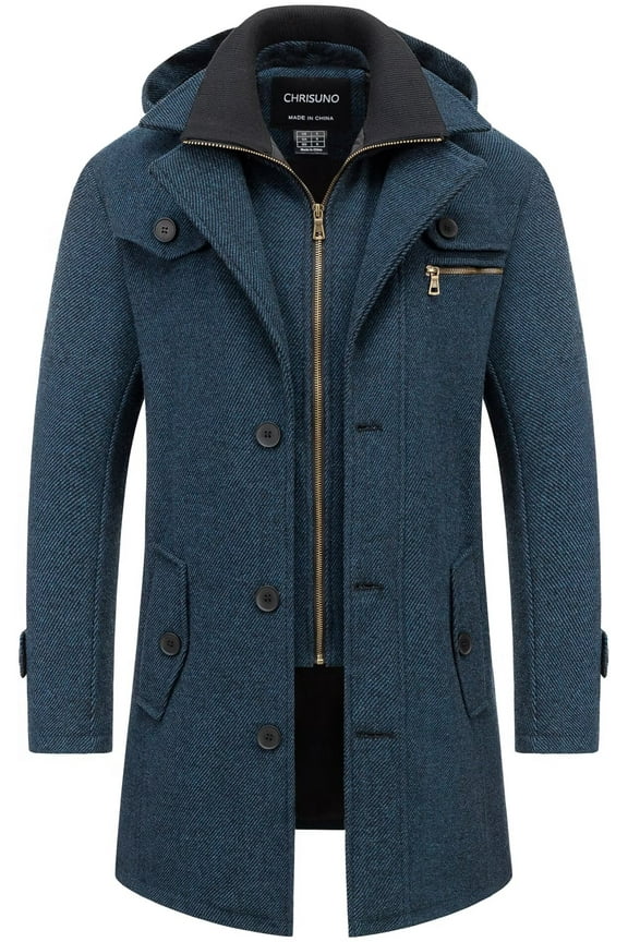 Overcoat For Men Top Coat Mens Fall Jacket Abrigos De Hombre Invierno Long Men's Trench Wool Winter Classic Pea Coats Navy S