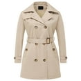 thumbnail image 1 of Chrisuno Plus Size Coat Womens Trench Hooded Women Tan Hood Belt Double Breasted Waterproof Khaki 4X, 1 of 4