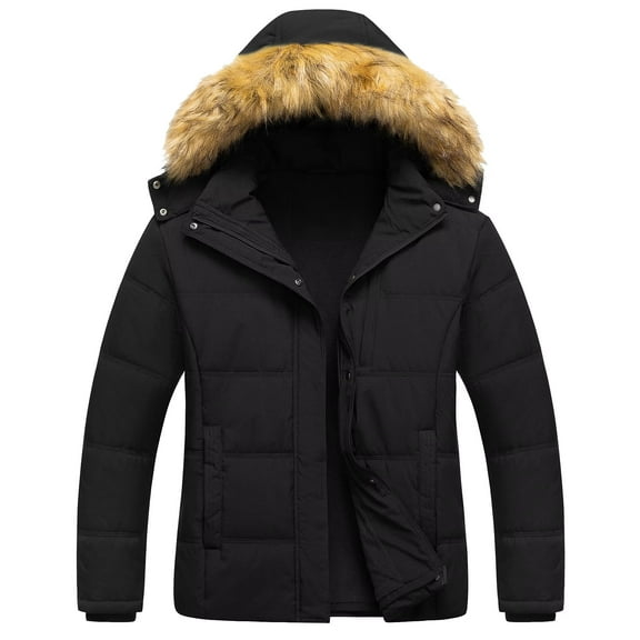 Chrisuno Plus Size Coats for Women Winter Women's Hooded Warm Coat Quilted Thicken Puffer Jacket with Removable Hood Black 3X