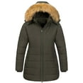 thumbnail image 1 of Chrisuno Plus Size Winter Coat Womens Coats Women's Long Puffer Warm Jacket with Hood Army Green 4X, 1 of 5