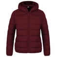 thumbnail image 1 of Chrisuno Plus Size Winter Coats for Women Lightweight Puffer Jacket Packable Puffy Jackets Women's Ultra Light Weight with Hood Wine Red 3X, 1 of 5