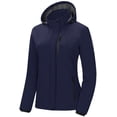 thumbnail image 1 of Chrisuno Softshell Jacket Women Waterproof Trench Coat With Hood Women's Lightweight Fleece Rain Jackets Women's Water Resistant Windbreaker Navy Blue 3XL, 1 of 5