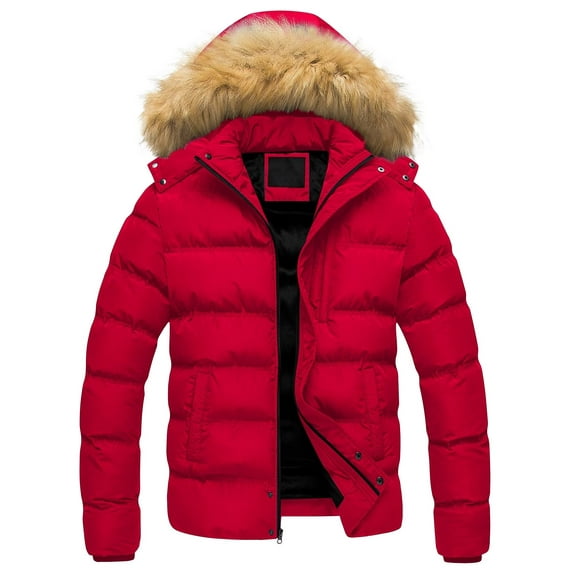 Chrisuno Winter Coats for Men Chamarras Para Hombres Frio Men's Puffer Jacket Waterproof Parka Warm Thicken Ski Coat Red XL