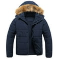 thumbnail image 1 of Chrisuno Winter Puffer Jackets for Men Big and Tall Coats Men's Jacket Thicken Coat Warm Padded with Hood Navy Blue 4X, 1 of 5