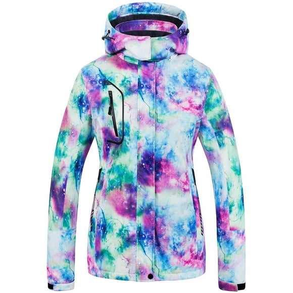 Women Mountain Ski Jacket Winter Hiking Jacket Waterproof Softshell Snowboard Coat With Hood Star L