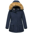 thumbnail image 1 of Chrisuno Women Plus Size Coats for Women's Winter Insulated Parka Coat with Hood Navy Blue 3X, 1 of 5