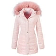 thumbnail image 1 of Chrisuno Women's 3/4 Length Winter Coat Parka Military Style Fleece Jacket Hood M Pink, 1 of 5