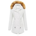 thumbnail image 1 of Chrisuno Women's 3/4 Winter Warm Parka Zip Up Puffer Down Alternative Coat Jacket Outerwear White M, 1 of 5