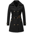 Chrisuno Women's DoubleBreasted Trench Coat MidLength Belted Lapel