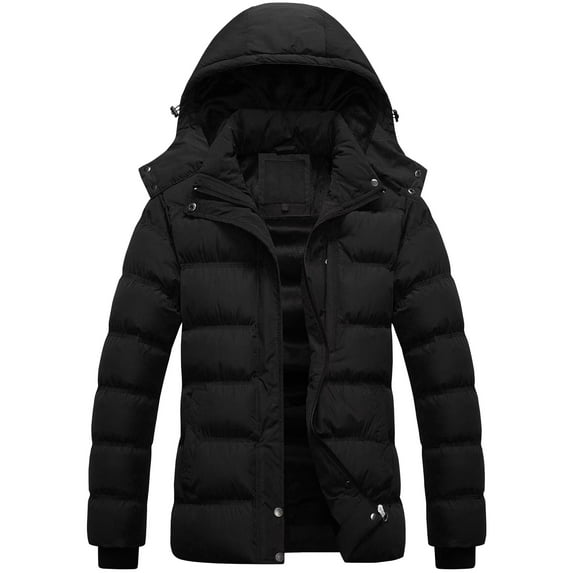 Chrisuno Women's Essentials Teen Lightweight Short Winter Hooded Coat Waterproof Warm Puffer Jacket Parka Black L