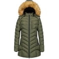 thumbnail image 1 of Chrisuno Women's Hooded Puffer Jacket Water-Resistant Insulated Quilted Coat Army Green XL, 1 of 5
