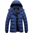 thumbnail image 1 of Chrisuno Women's Ladies Winter Coat Warm Puffer Thicken Parka Short Padded Jacket With Detachable Hood Navy Blue XL, 1 of 5