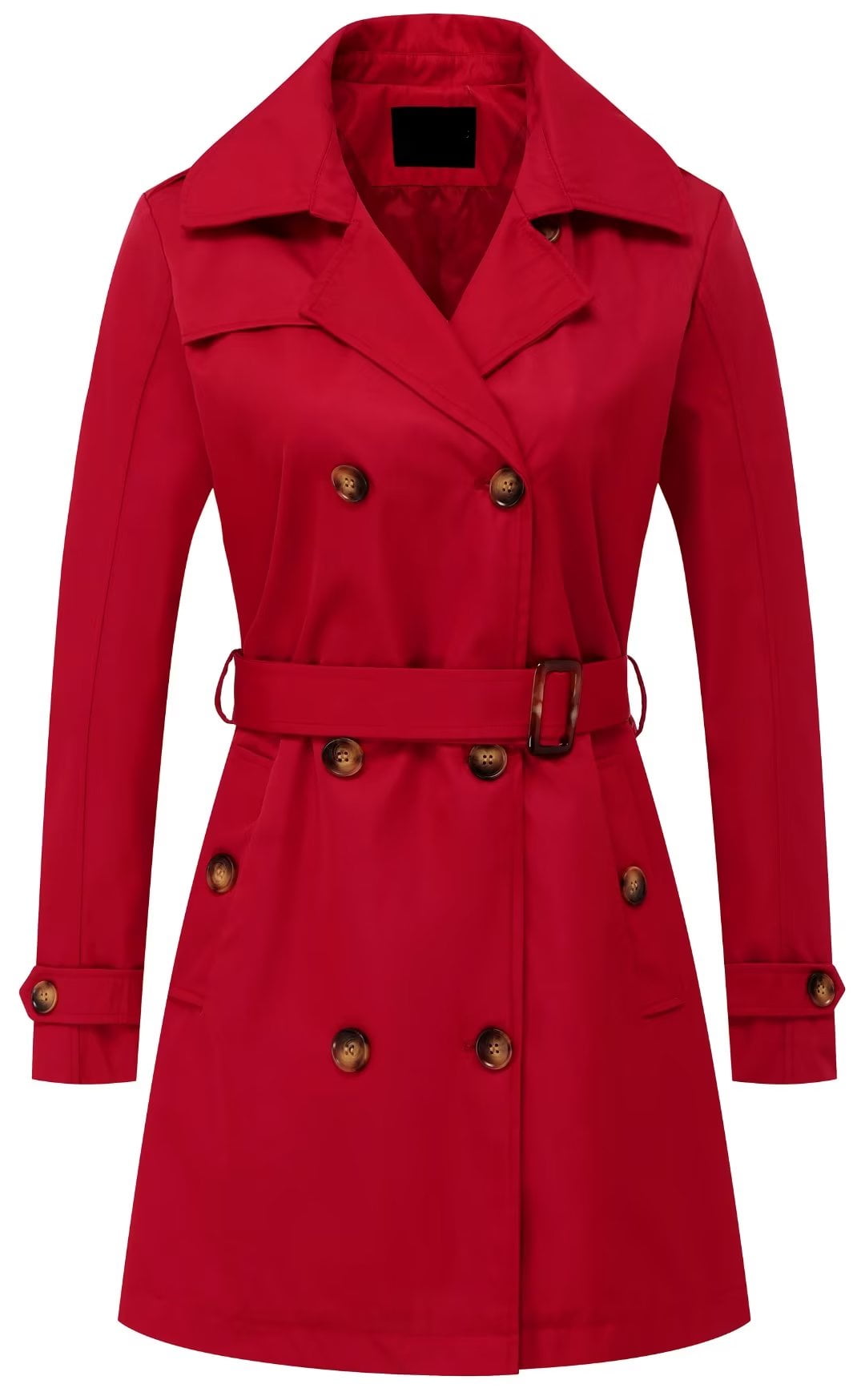 Chrisuno Womens Double Breasted Trench Coat Mid-Length