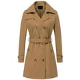 thumbnail image 1 of Chrisuno Women's Long Trenchcoat Double Breasted Trench Coat Water Resistant Classic Peacoat with Belt Camel 3XL, 1 of 5