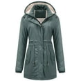 thumbnail image 1 of Chrisuno Women's Long Winter Coat Hooded Warm Puffer Quilted Thicken Parka Jacket Anorak Army Green L, 1 of 5