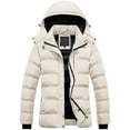 thumbnail image 1 of Chrisuno Women's Medium Weight Winter Puffer Jacket Warm Water-Resistant Stylish Snow Coat With Hood Beige 2XL, 1 of 5
