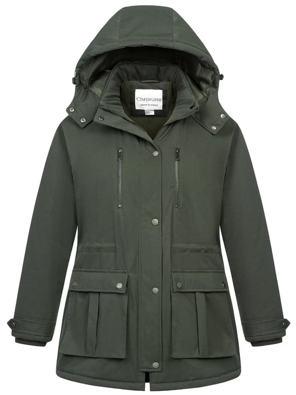 Women's Plus Size Coats and Jackets Winter Coat Parka Jacket Warm Padded with Hood Army Green 5X