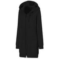 thumbnail image 1 of Chrisuno Women's Pockets Zip Up Hoodies Tunic Sweatshirt Long Jacket Black M, 1 of 5