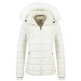 thumbnail image 1 of Chrisuno Women's Snow Work Coat Parka Puffer Quilted Jacket With Removable Hood XL White, 1 of 5