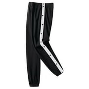 【BAON】[unisex] Merge Line Snap Button Track Wide Pants Snap Track Pants