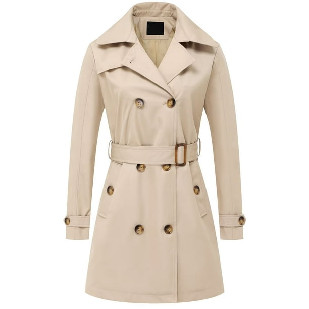 Chrisuno Women's Waterproof Trench Coat Lightweight Rain Jacket