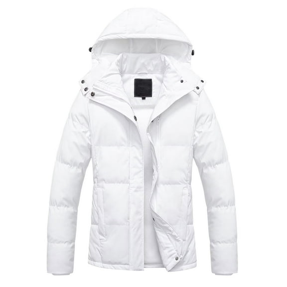 Chrisuno Women's Winter Coat Warm Hooded Puffer Parka Jacket Puffy Insulated Wind Water Repellent Outwear Beige XL