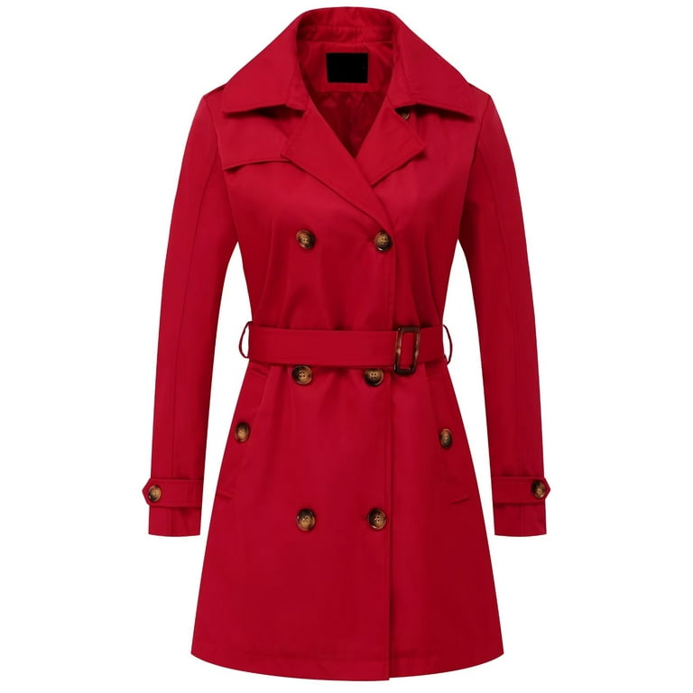 Chrisuno S Size Women's Double Breasted Trench Coat with Chrisuno S Size Women's Double Breasted Trench Coat with
