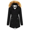thumbnail image 1 of Chrisuno Women's Winter Parka Coat Warm Fleece Lined Jacket Thickened Windproof Outwear With Removable Hood Black M, 1 of 5