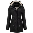 thumbnail image 1 of Chrisuno Women's Winter Parka Coat Warm Fleece Lined Jacket Thickened Windproof Parka With Removable Hood Black M, 1 of 5
