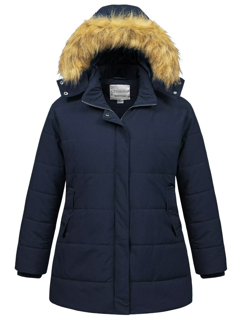Chrisuno Women's Winter Plus Size Waterproof Fleece Lined Coats