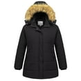 thumbnail image 1 of Chrisuno Women's Winter Plus Size Waterproof Thickened Coat Puffer Jacket with Detachable Hood Black 3X, 1 of 4
