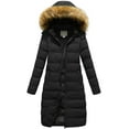 thumbnail image 1 of Chrisuno Women's Winter Thicken Puffer Coat Warm Jacket With Removable Hood Pure Black M, 1 of 5