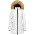 thumbnail image 1 of Chrisuno Women's Winter Thicken Puffer Long Coat Warm Down Alternative Jacket With Removable Hood White 2XL, 1 of 5