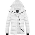 thumbnail image 1 of Chrisuno Womens Puffer Coat Winter Jacket For Women Woman Coats Heavy Women's Hooded Thicken Quilted Warm Parka White 3XL, 1 of 5