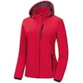 thumbnail image 1 of Chrisuno Womens Rain Jacket With Hood Women's Jackets For Fall Softshell Fleece Jackets Ladies Lightweight Water Resistant Performance Coat Red 2XL, 1 of 5