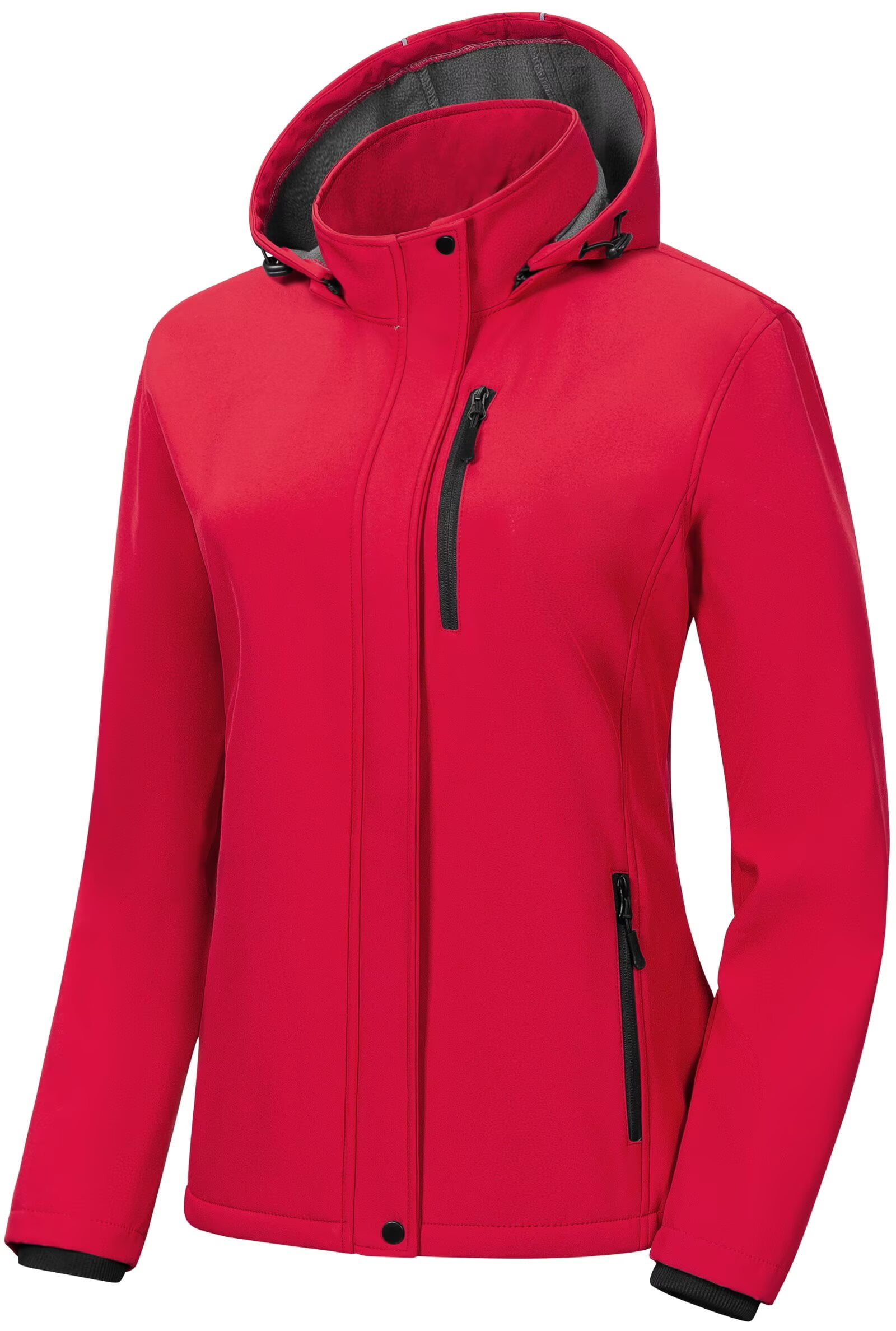 Chrisuno Womens Trench Coat Women's Lightweight Jacket Daily Casual Ladies Rain Coats With Hood Waterproof Men Insulated Softshell Windbreaker Red 3XL