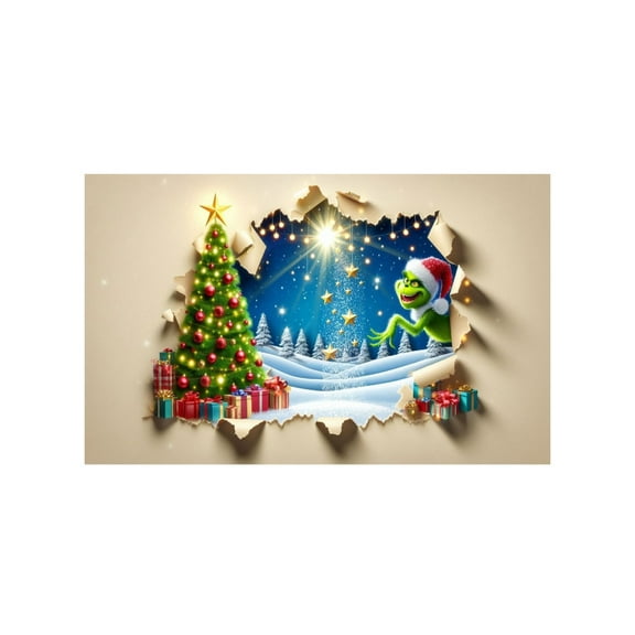 Chritmas Cartoon Character 3D Pattern Door Mat Ornament, Festival Decor Anti-Slip Floor Entryway Rug For Front Door, Bathroom And Kitchen