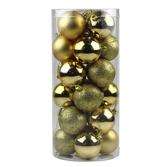 24PCS Christmas Tree Ornament Balls, 2.36" Tree Shatterproof Ornaments With Hanging Loop, Small Christmas Ornaments(Gold)